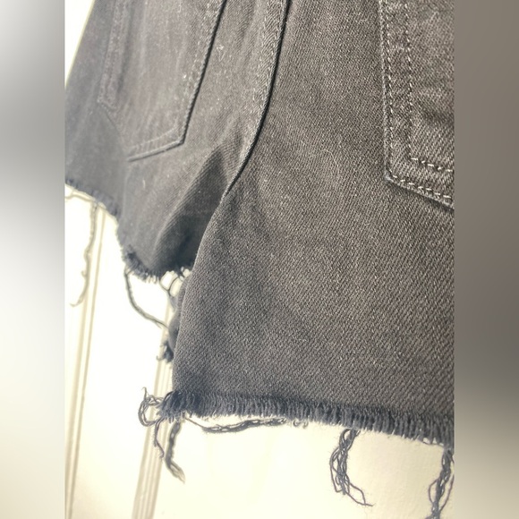 PISTOLA Black Distressed Denim Shorts - Picture 5 of 8